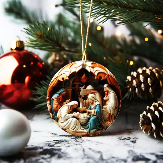 3D Nativity Tree Ornaments (Set of 5)