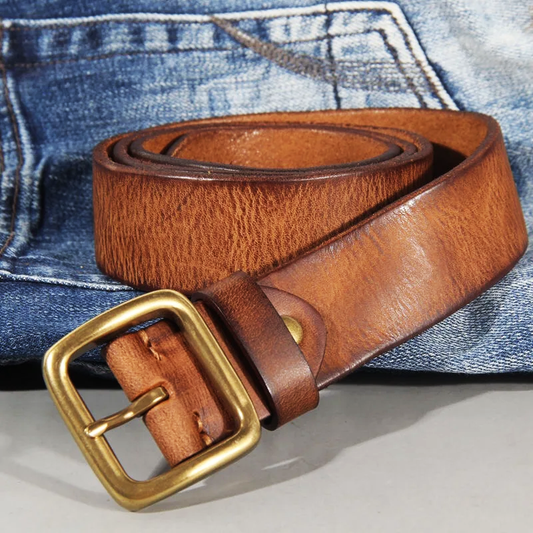 Retro Genuine Cowhide Leather Belt