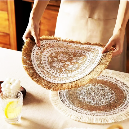 Eclectic Boho Round Jute Placemat