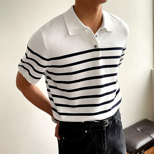 Brenton Stripe Cotton Polo