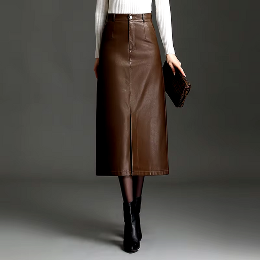 Colette Leather Midi Skirt