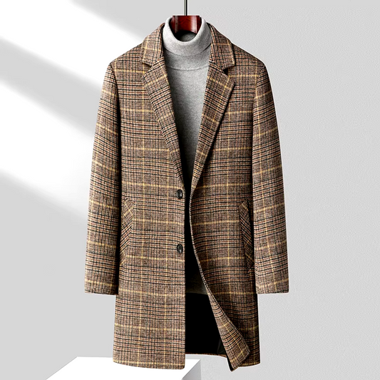 Harris Wool Plaid Overcoat