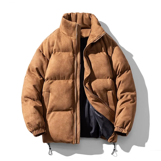 Rockfella Quilted Suede Puffer Jacket