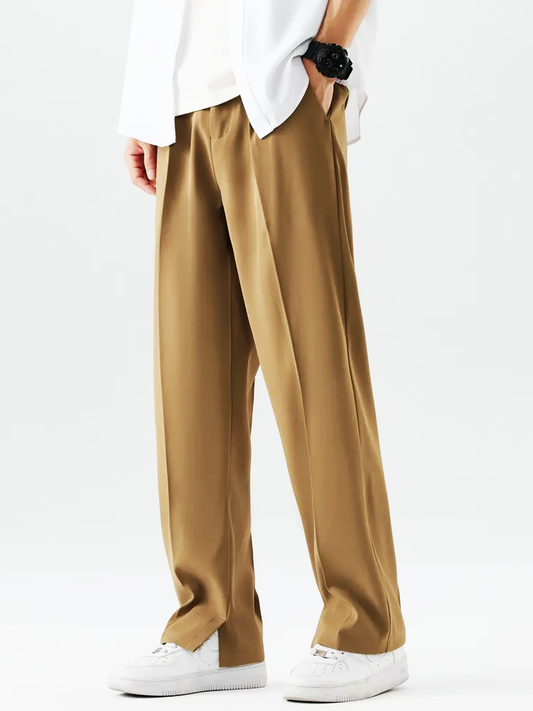 Prestige Pleated Split-Hem Trousers