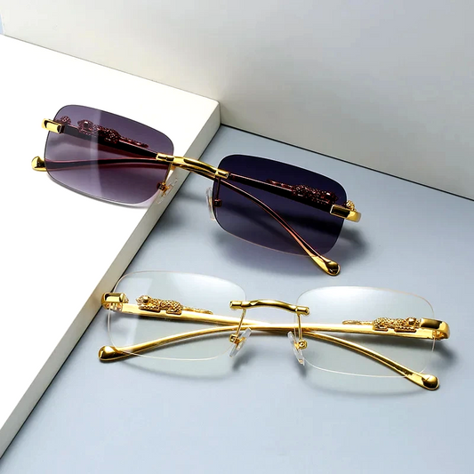 Panther Rimless Gold Sunglasses