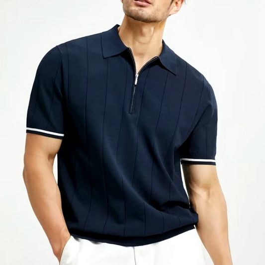 Perry Zip Ribbed Polo