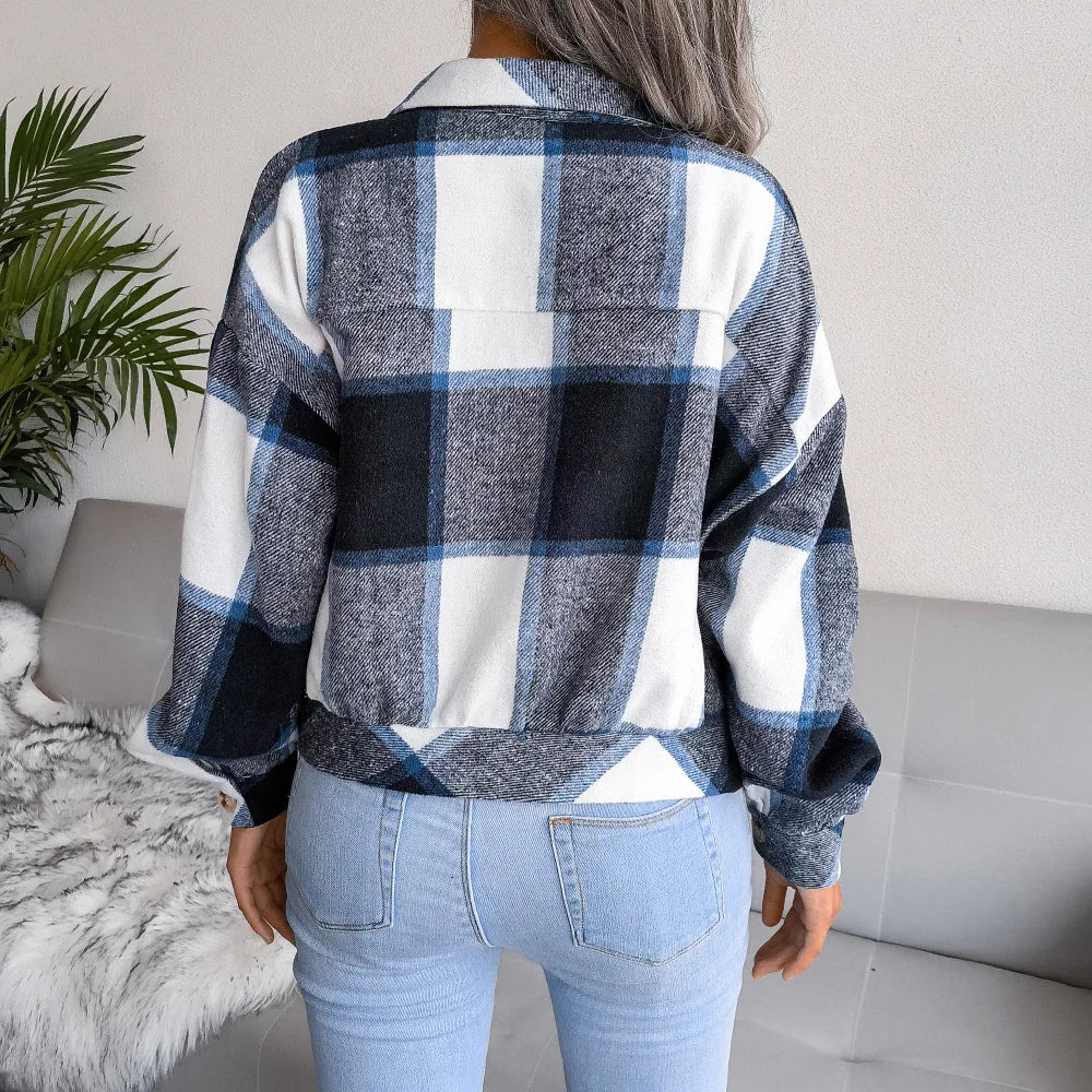 Ainsley Plaid Wool Blend Shacket