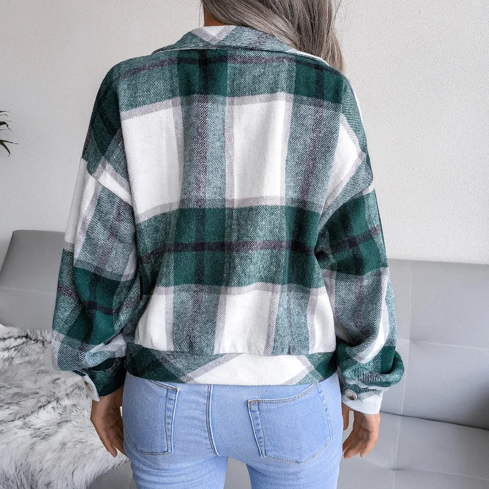 Ainsley Plaid Wool Blend Shacket