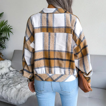 Ainsley Plaid Wool Blend Shacket