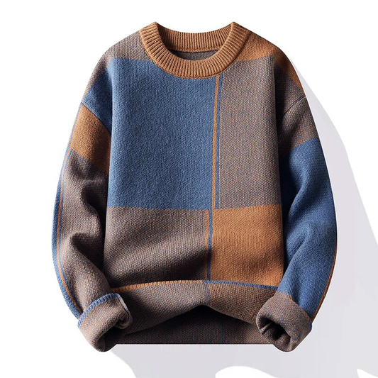 Sienna Men Plaid Knit Sweatshirt