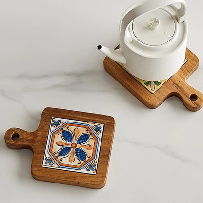 Bella Arte Acacia-Stoneware Trivet