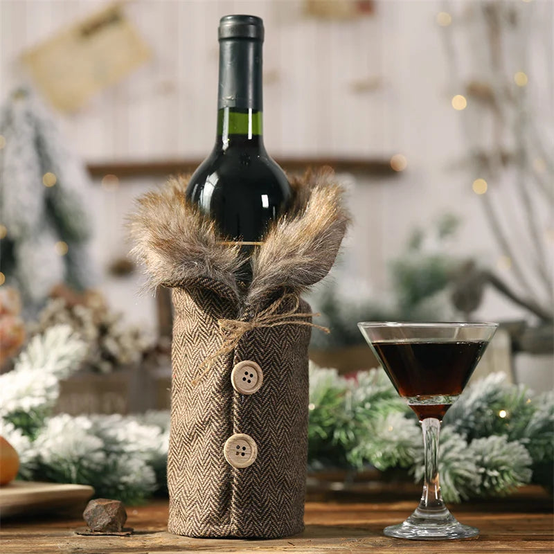 FestiveVine Christmas Wine Bottle Cover