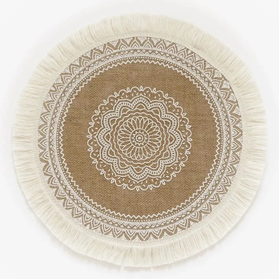 Eclectic Boho Round Jute Placemat