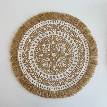 Eclectic Boho Round Jute Placemat