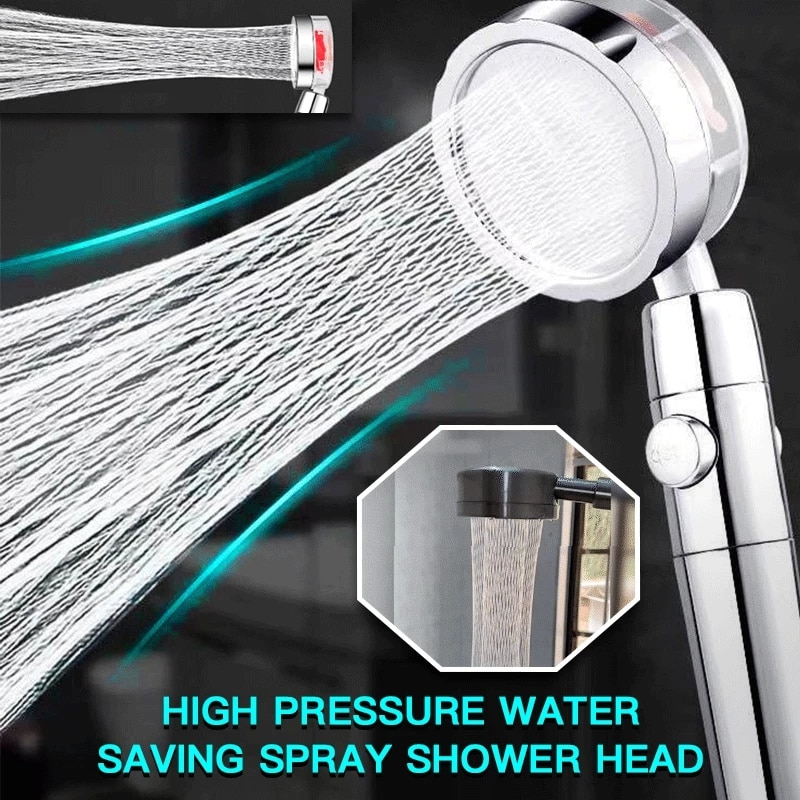 360° Propeller Driven Shower Head