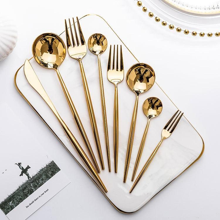 Mirror Gold Flatware Set