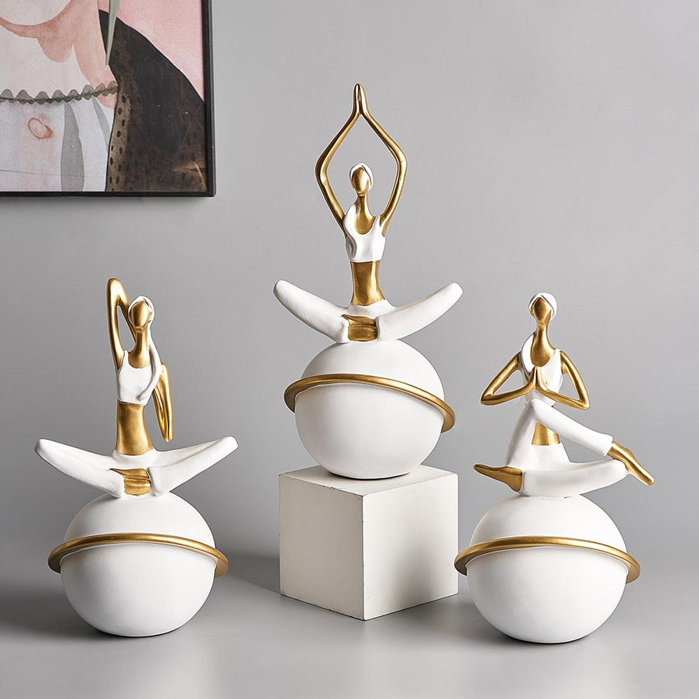 Modern Yoga Women Figurines